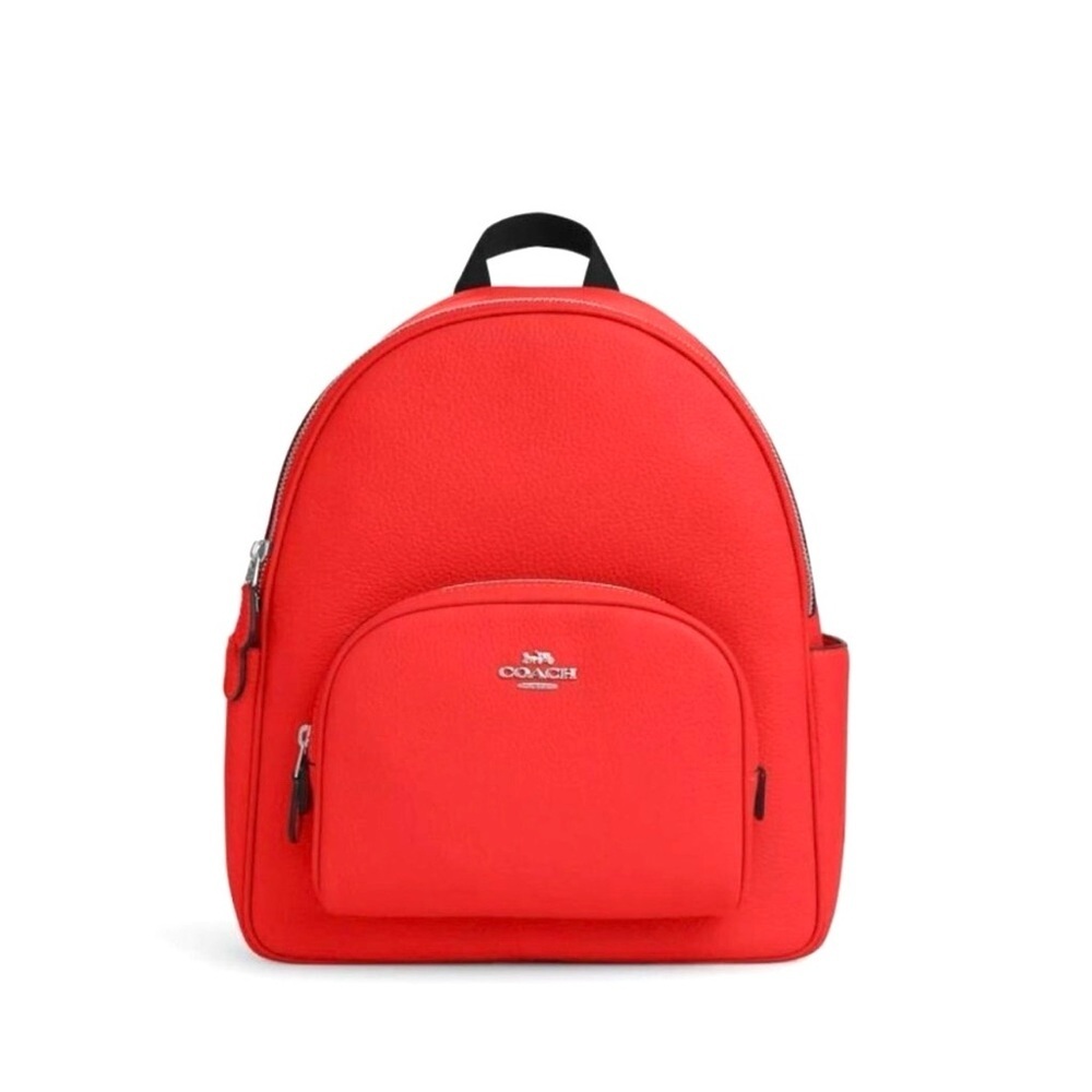 COACH Miami Red Court Pebbled Leather Backpack